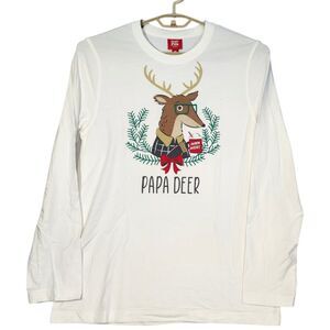 Papa Deer Shirt Mens Medium Long Sleeve PJ Lounge Wear Holiday Pajama Top Macys